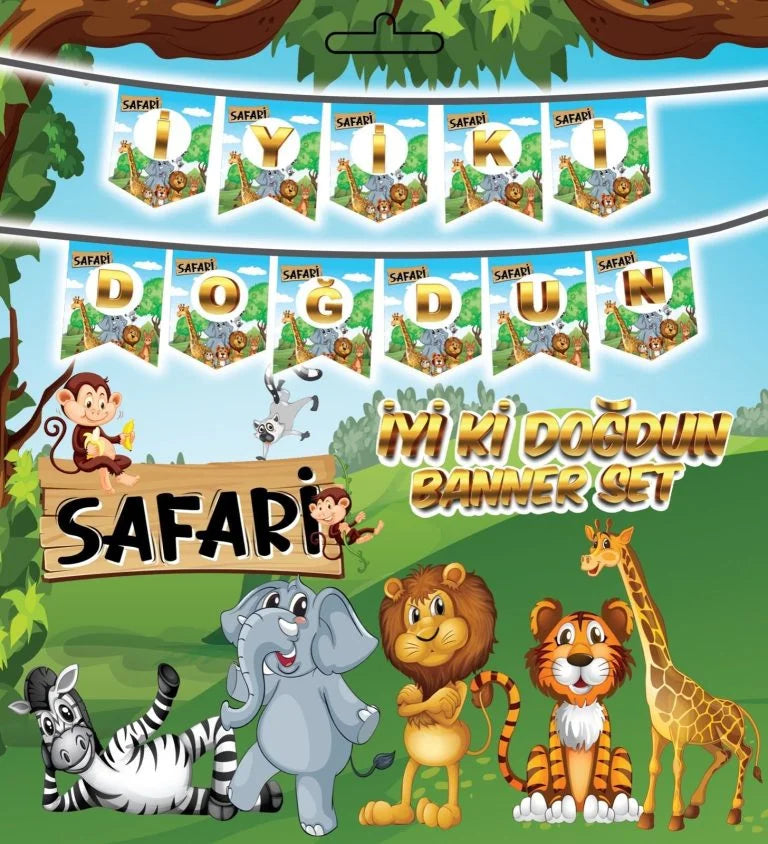 Safari Temalı Doğum Günü Parti Seti