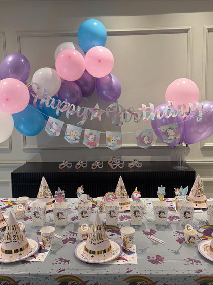 Unicorn Temalı Doğum Günü Parti Seti